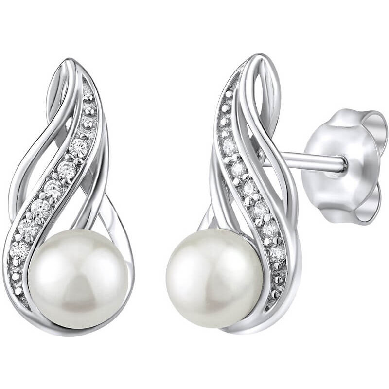 Silvego Strieborné náušnice s bielou prírodnou perlou JST16498 66586739