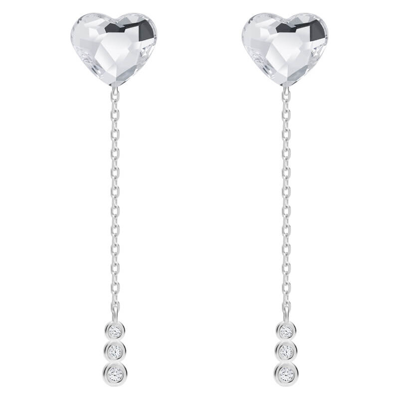 Preciosa Elegantné strieborné náušnice Srdce s českým krištáľom 66585647