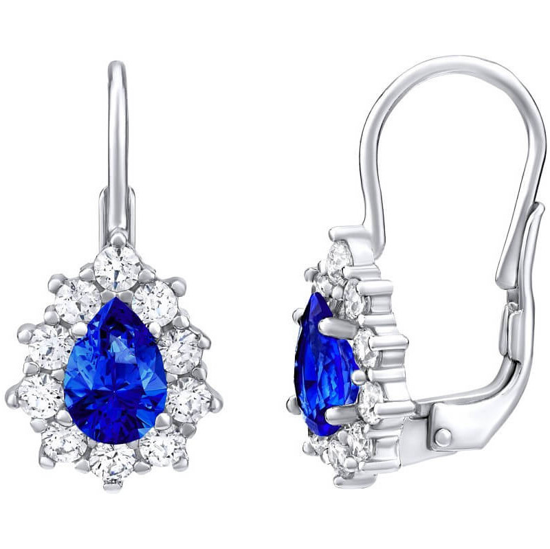 Silvego Strieborné náušnice s modrým kameňom Swarovski Created Stones 66579699