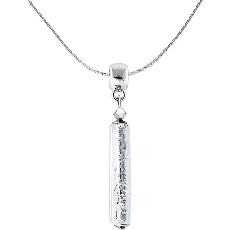 Lampglas Krištáľový náhrdelník Ice Queen s rýdzim striebrom v perle 66593820