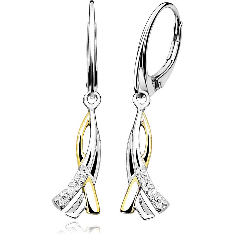 MOISS Elegantné strieborné bicolor náušnice E0001306 66580269