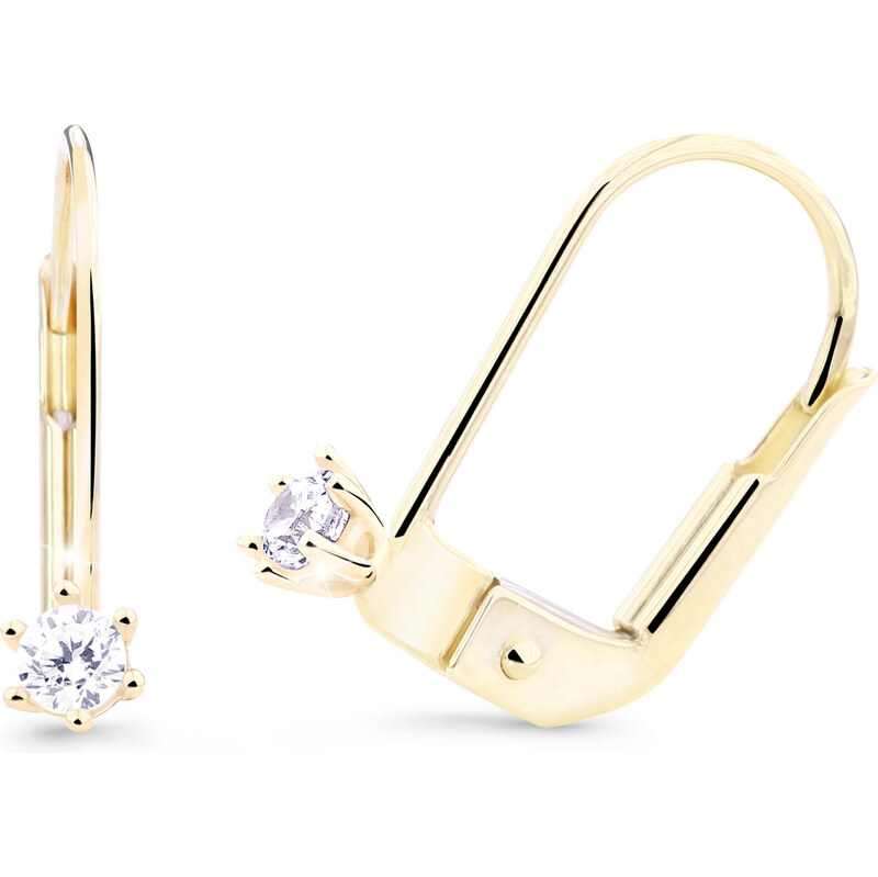 Cutie Diamonds Minimalistické náušnice zo žltého zlata s briliantmi 67490166