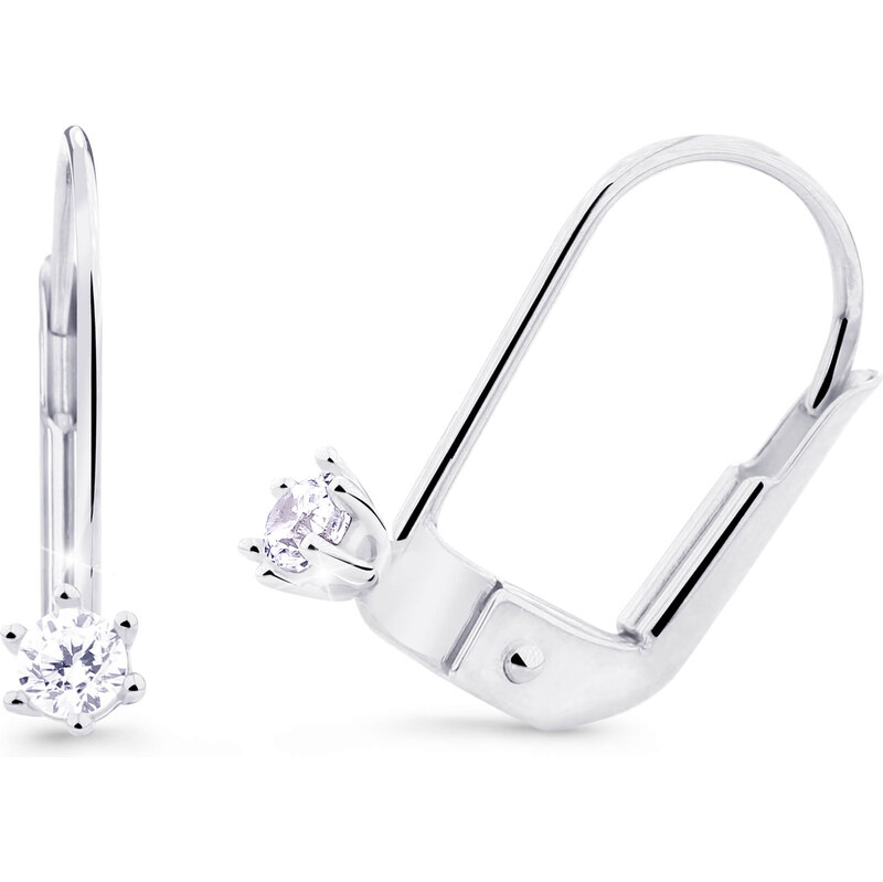 Cutie Diamonds Minimalistické náušnice z bieleho zlata s briliantmi 66586484