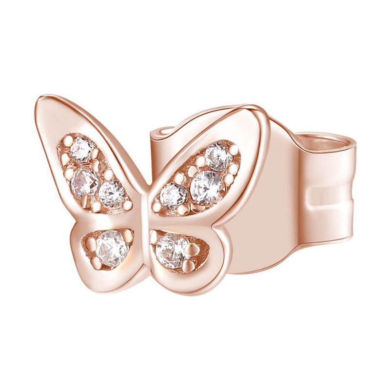 Rosato Bronzová single náušnica so zirkónmi Motýľ Storie RZO052 66579573