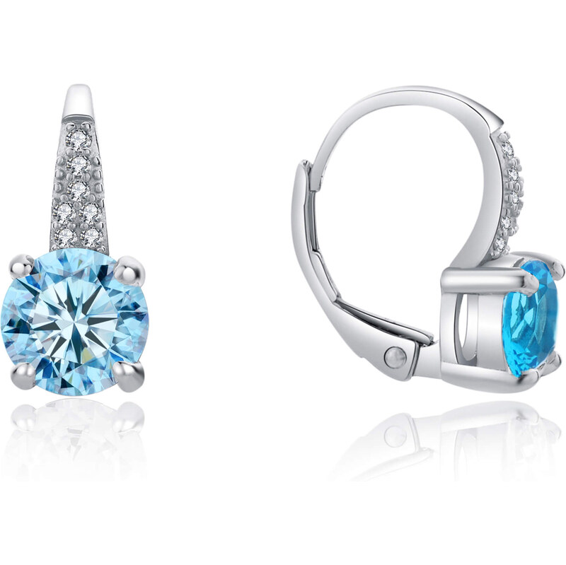 MOISS Pôvabné strieborné náušnice s modrými zirkónmi E0000663 67921356
