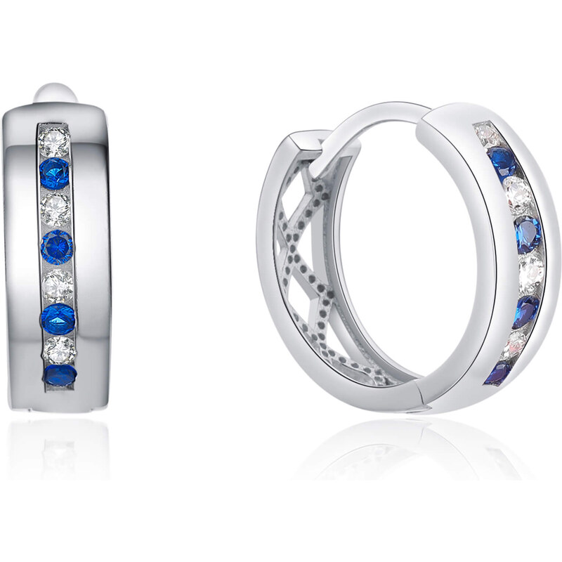 MOISS Strieborné kruhové náušnice s farebnými zirkónmi E0000413 66595103