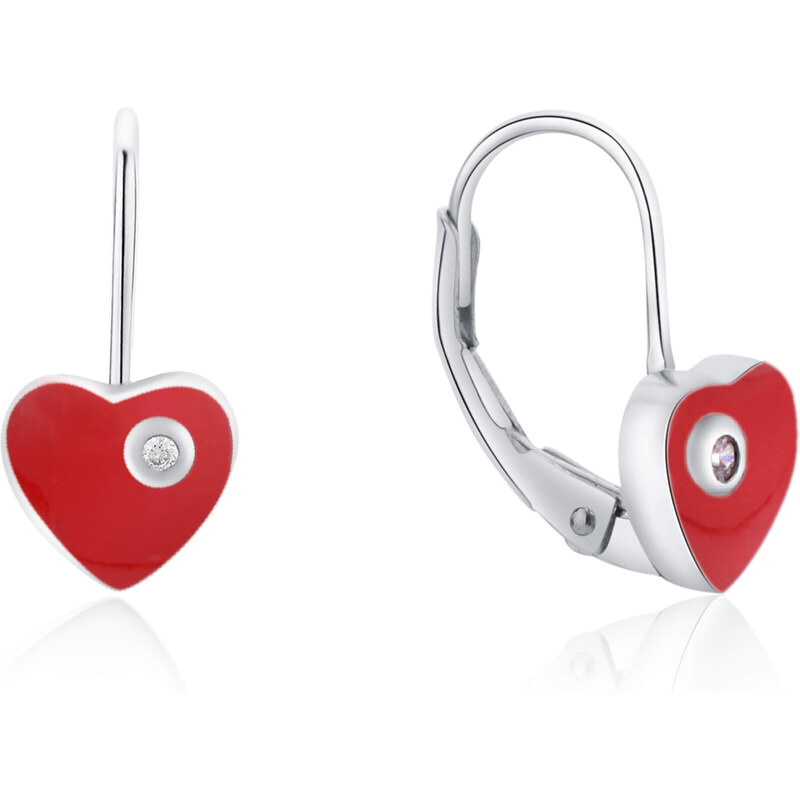 MOISS Romantické strieborné náušnice so zirkónmi srdiečka E0000557 66591448