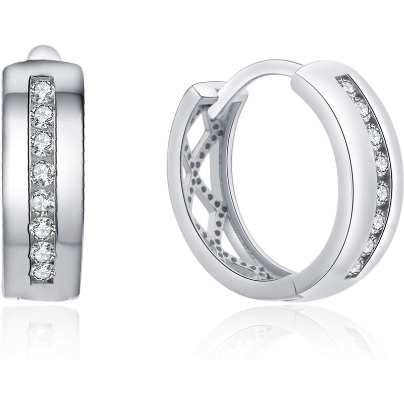 MOISS Strieborné kruhové náušnice s čírymi zirkónmi E0000182 66586063