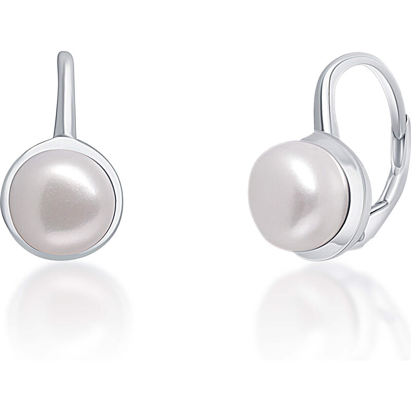 JwL Luxury Pearls Nežné strieborné náušnice s pravými bielymi perlami 66580511