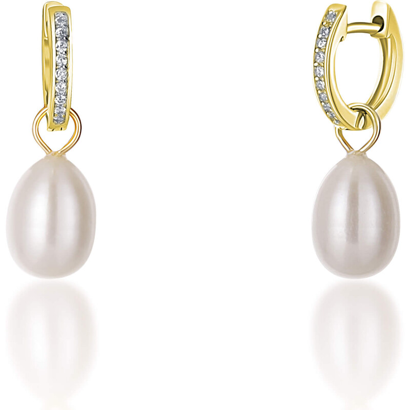 JwL Luxury Pearls Pozlátené kruhové náušnice á la vojvodkyňa Kate s 66584516