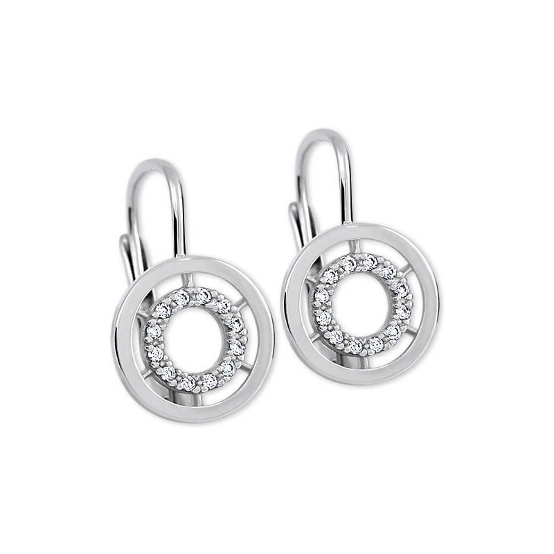 Soliter Okrúhle náušnice z bieleho zlata s čírymi kryštálmi 239 001 66593579