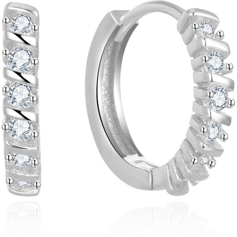 Beneto Elegantné kruhové náušnice so zirkónmi AGUC2680 66579887