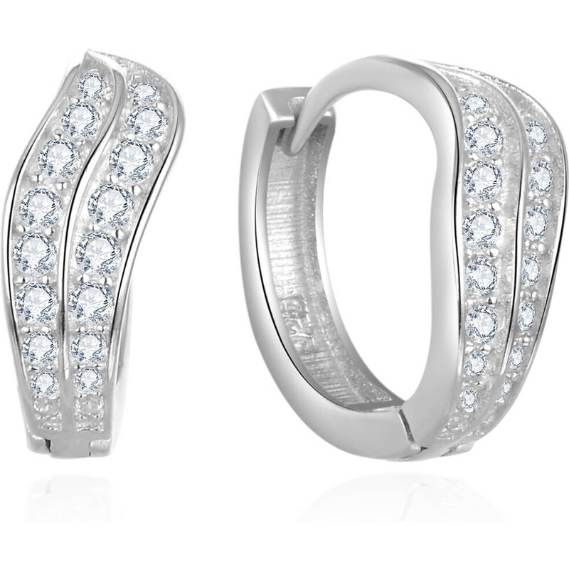 Beneto Luxusné kruhové náušnice so zirkónmi AGUC2679 66579473