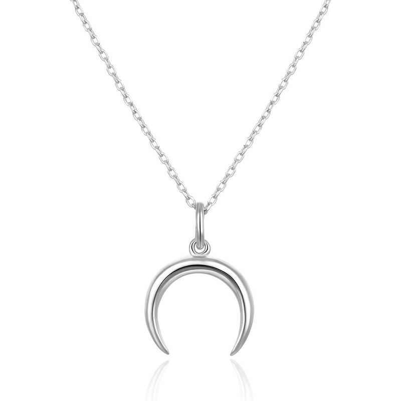 Beneto Nežný strieborný náhrdelník s polmesiacom AGS650 / 47 (retiazka 66594793