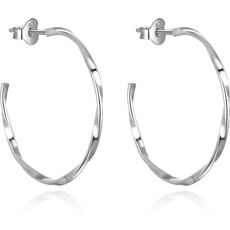 Beneto Elegantné kruhové náušnice zo striebra AGUP2671 66590796