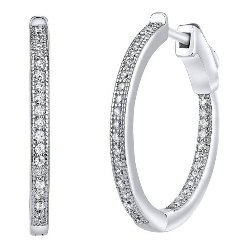 Silvego Strieborné kruhové náušnice s unikátnym zapínaním Milla 66595403