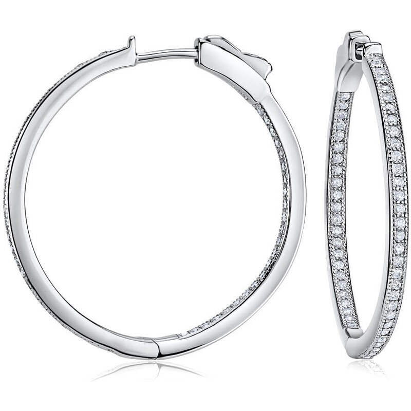 Silvego Strieborné kruhové náušnice s unikátnym zapínaním Karin 66581555