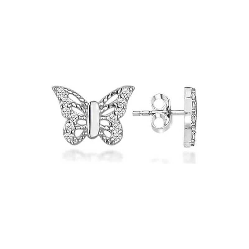 Brilio Silver Hravé strieborné náušnice motýle LME0761 66597119