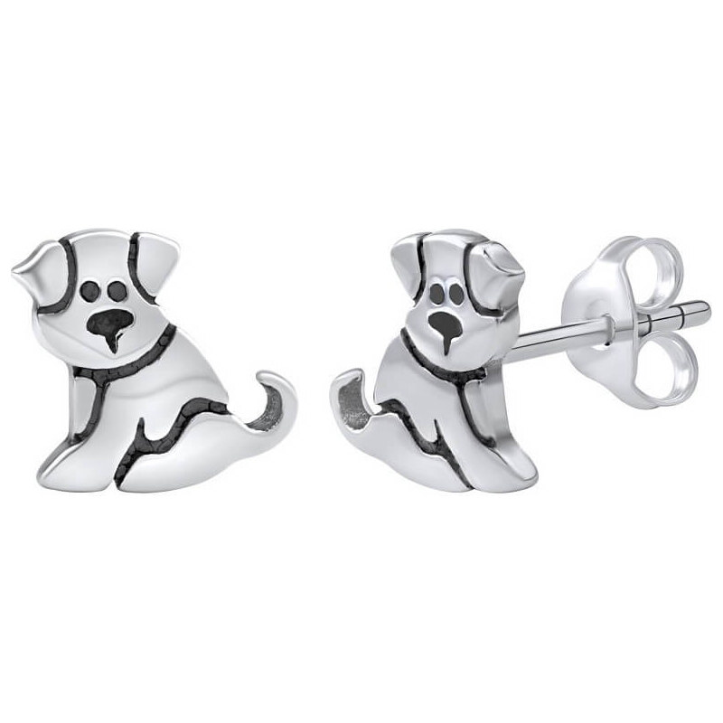 Silvego Hravé strieborné náušnice psíkovia PRM11725 66588331