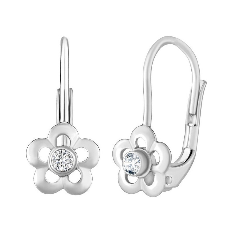 Silvego Strieborné náušnice kvetinky sa Swarovski zirkónmi 66591590