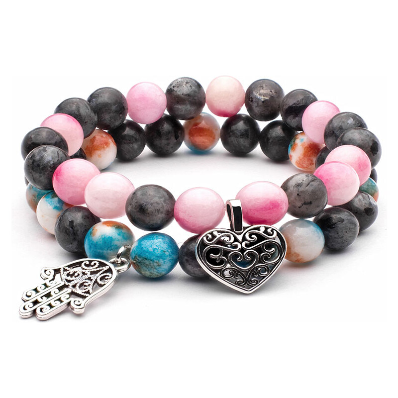 BudNej Náramky pre páry OCHRÁNCA LÁSKY z chalcedónu, jaspisu a 35941925