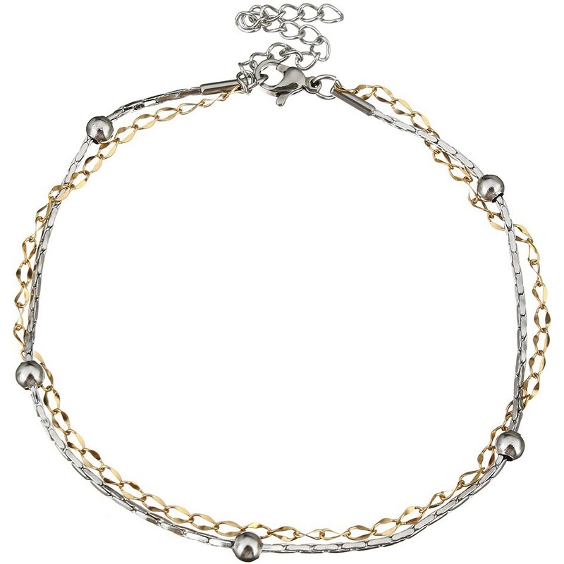 Šperky4U Dvojitá oceľová retiazka na nohu RN1130 25090138