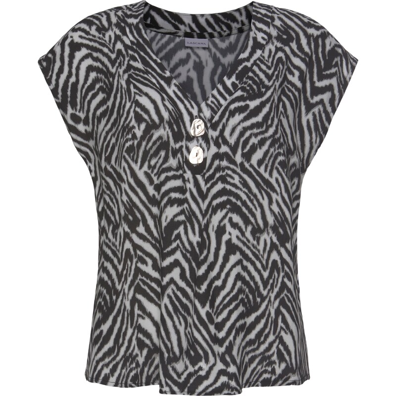 LASCANA Blúzka čierna / biela 25319560