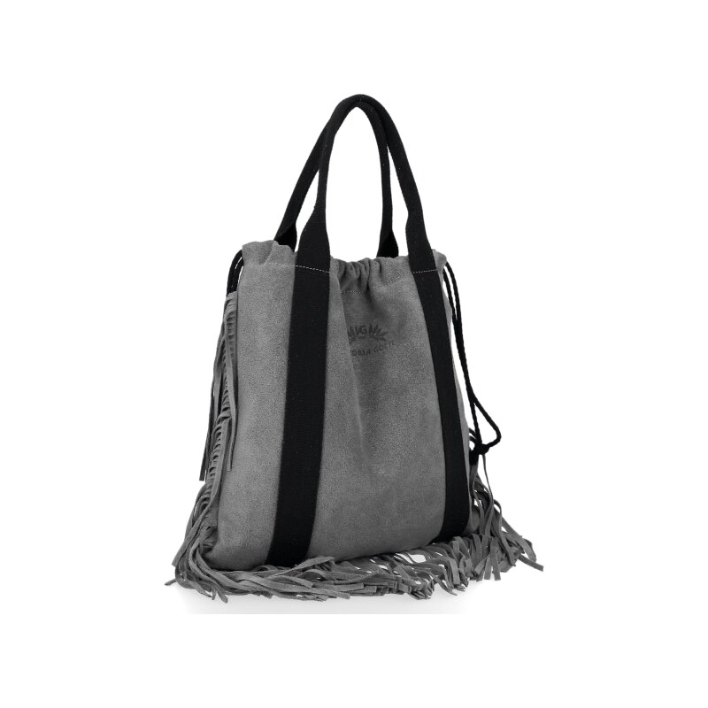 Kožené kabelka shopper bag Vittoria Gotti šedá B7 27614490