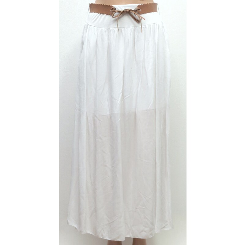 Dlhá letná sukňa s vreckami- biela 25217033