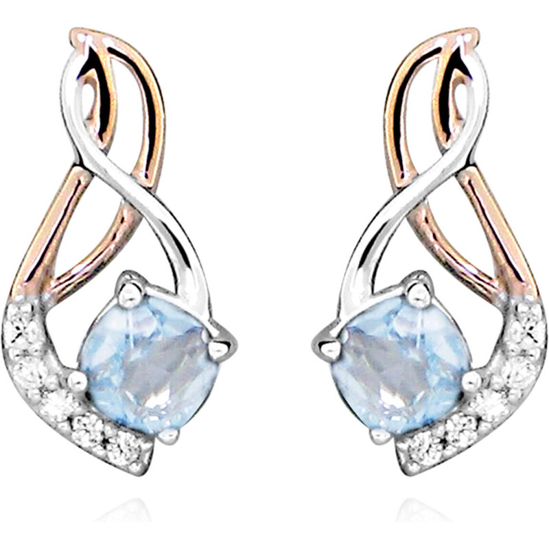 MOISS Nadčasové strieborné bicolor náušnice s TOPAZ EG000076 66585373