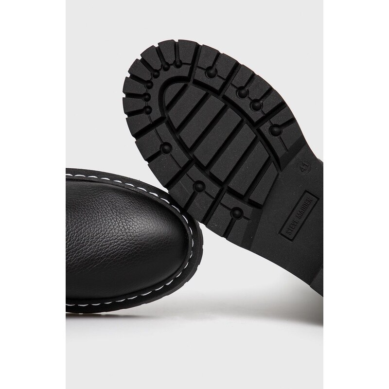 Kožené topánky Chelsea Steve Madden dámske, čierna farba, na platforme
