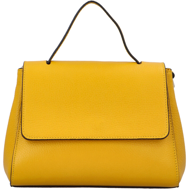 Dámska kožená kabelka do ruky žltá - ItalY Fatismy žltá 27515682
