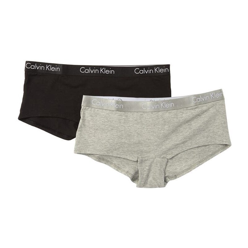 Calvin Klein dámske hohavičky boyshort 2pack Čierna - Sivá