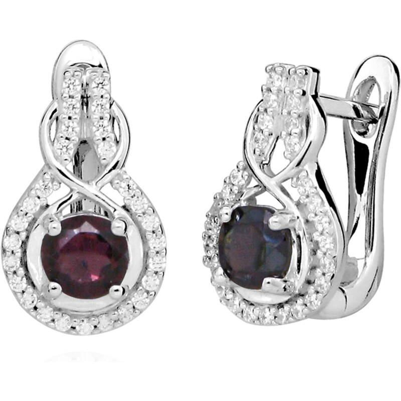 MOISS Trblietavé strieborné náušnice s granátom EG000129 66591631