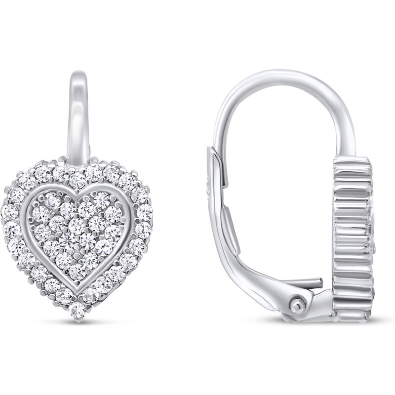 Brilio Silver Romantické strieborné náušnice srdiečka LME265 66580327