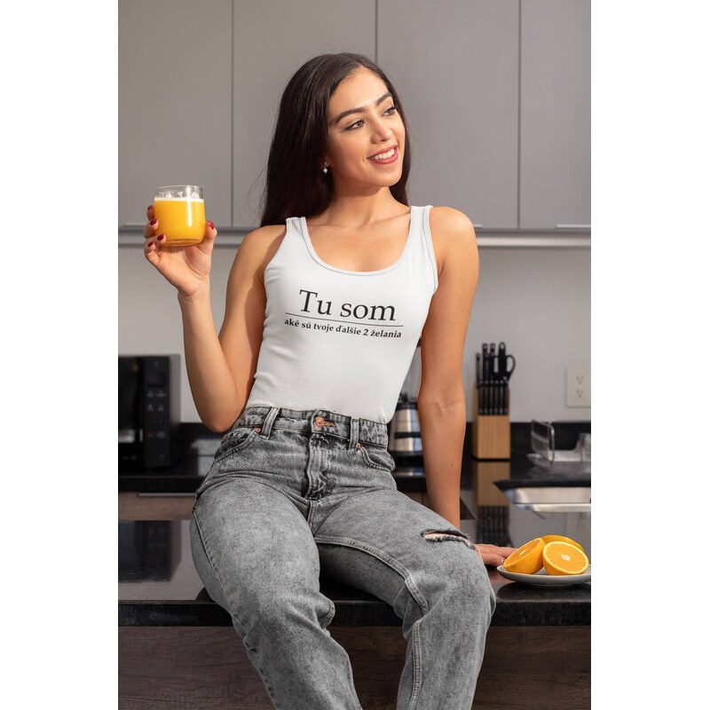 MMO Dámske tielko Tu som Vyberte farbu: Žltá, Vyberte veľkosť: XS