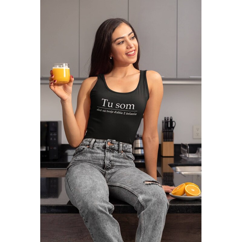 MMO Dámske tielko Tu som Vyberte farbu: Žltá, Vyberte veľkosť: XS