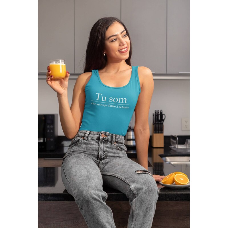 MMO Dámske tielko Tu som Vyberte farbu: Žltá, Vyberte veľkosť: XS