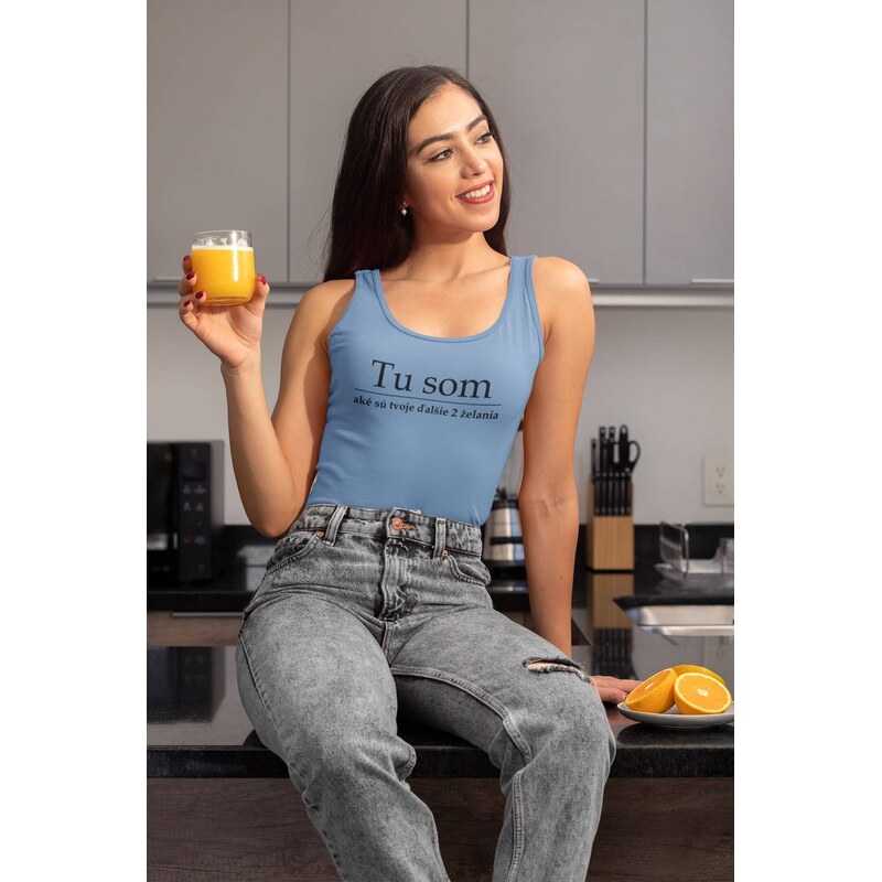 MMO Dámske tielko Tu som Vyberte farbu: Žltá, Vyberte veľkosť: XS