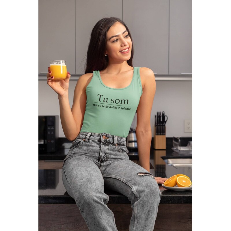 MMO Dámske tielko Tu som Vyberte farbu: Žltá, Vyberte veľkosť: XS