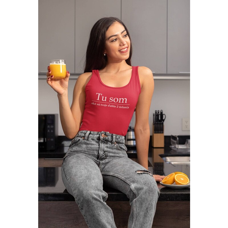 MMO Dámske tielko Tu som Vyberte farbu: Žltá, Vyberte veľkosť: XS