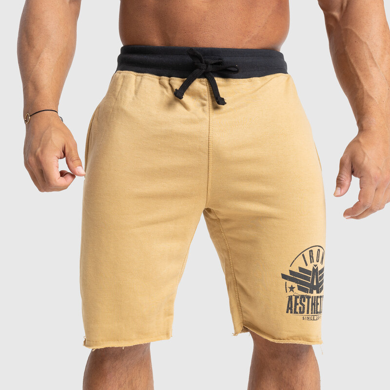 Pánske teplákové kraťasy Iron Aesthetics Force, pieskové 24554026