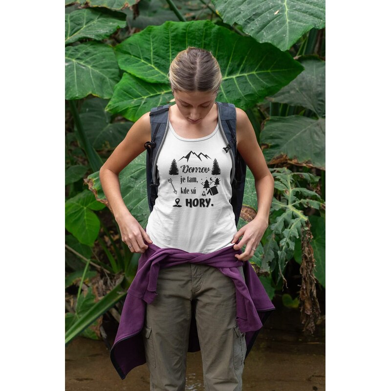 MMO Dámske tielko Domov je tam, kde sú hory Vyberte farbu: Žltá, Vyberte veľkosť: XS