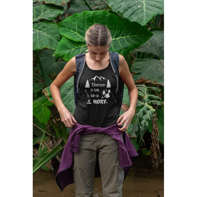 MMO Dámske tielko Domov je tam, kde sú hory Vyberte farbu: Žltá, Vyberte veľkosť: XS