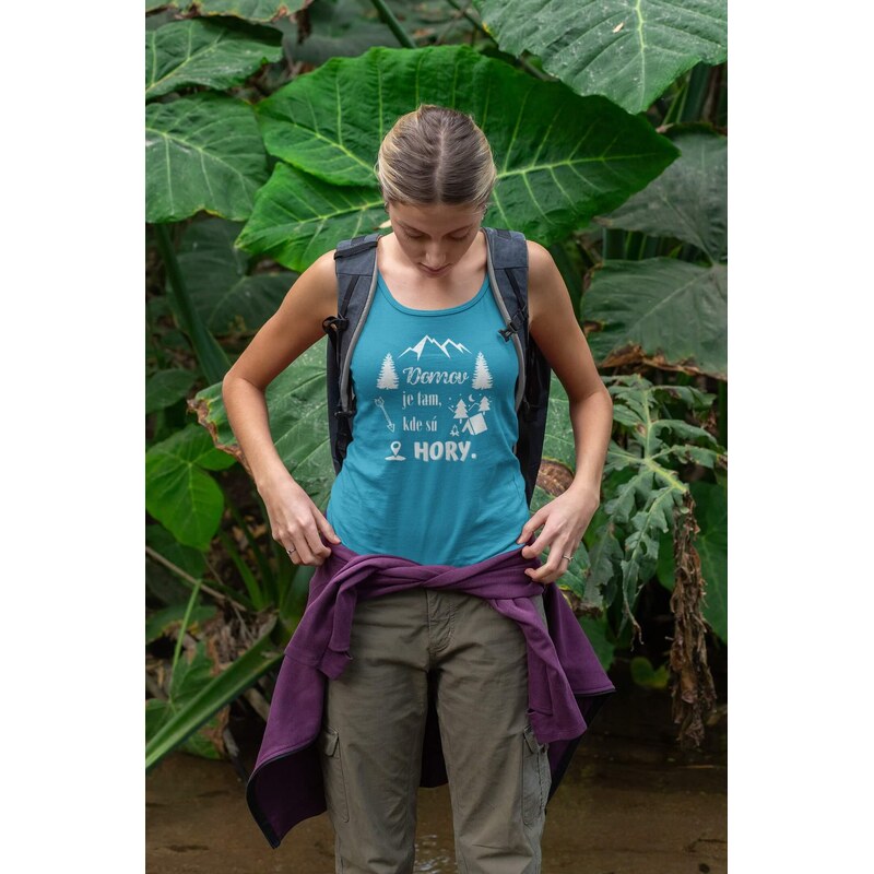 MMO Dámske tielko Domov je tam, kde sú hory Vyberte farbu: Žltá, Vyberte veľkosť: XS