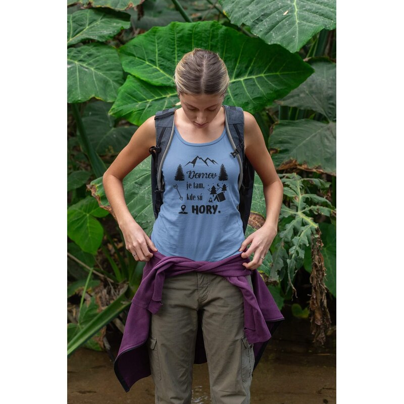 MMO Dámske tielko Domov je tam, kde sú hory Vyberte farbu: Žltá, Vyberte veľkosť: XS