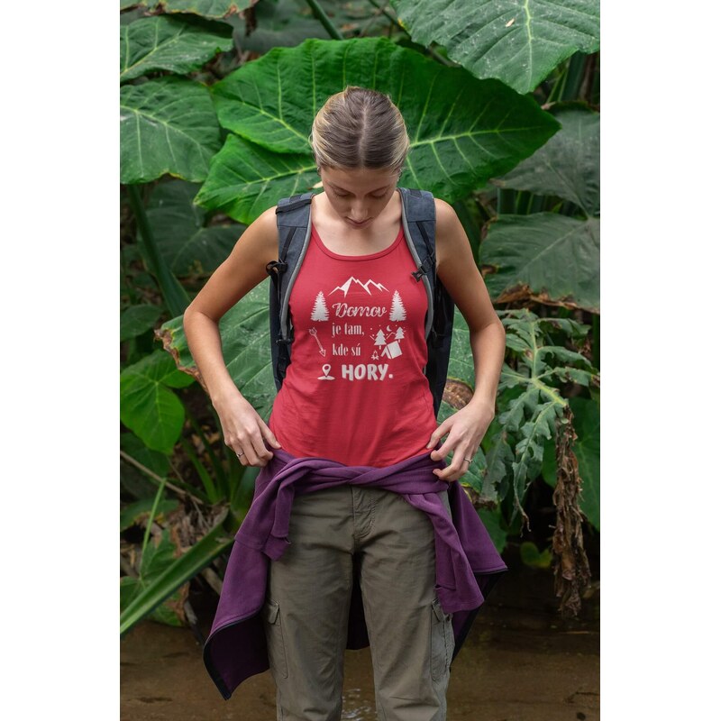 MMO Dámske tielko Domov je tam, kde sú hory Vyberte farbu: Žltá, Vyberte veľkosť: XS