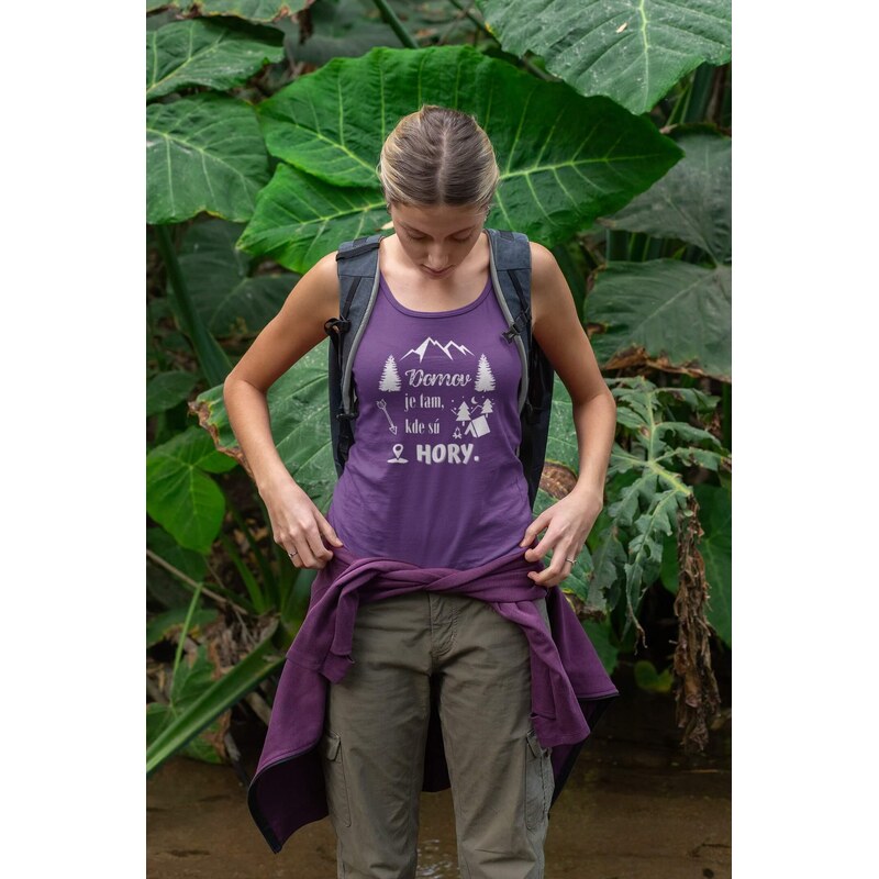 MMO Dámske tielko Domov je tam, kde sú hory Vyberte farbu: Žltá, Vyberte veľkosť: XS