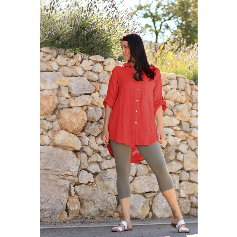 Glara Dámska lanová košela 25414010