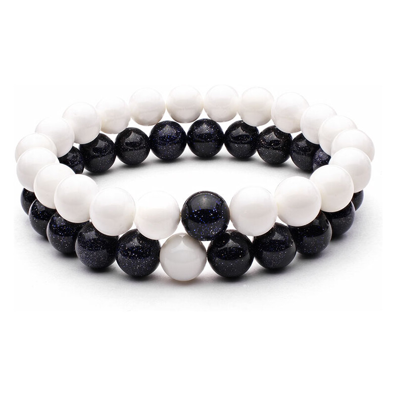 BudNej Náramky pre páry YIN a YANG STYLE z tridacny a modrého živca 35941929